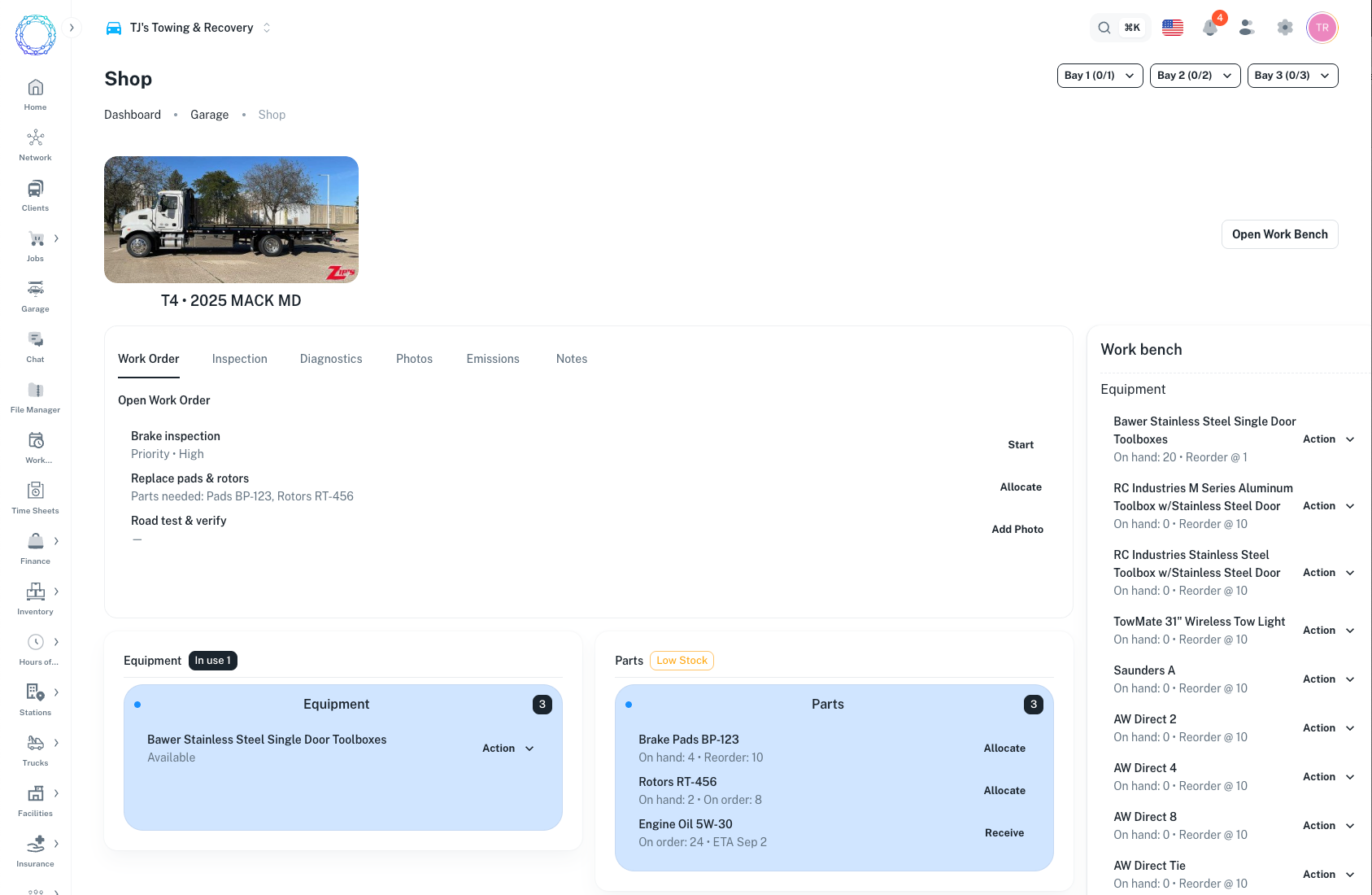 The Garage - Order Tracking